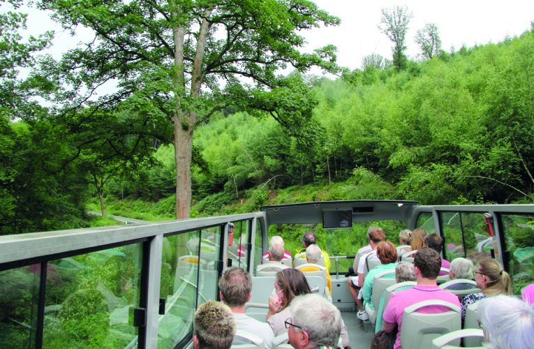 Capriobus-Fahrt durchs Eschbachtal Richtung der Hofschaft Preyersmühle