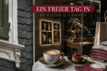 Symbolisches Titelbild mit bergischer Schieferfassade, Museumsexponat, Café und Mode für einen freien Tag in Remscheid-Lennep